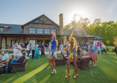 Women wearing festival clothes