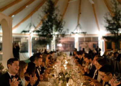People eating food on wedding event