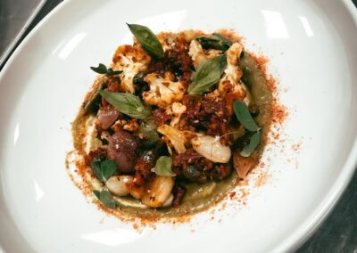 Food with plate design