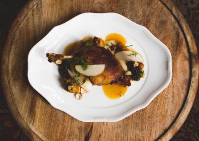 Food with plate design