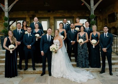 Wedding couple and their bridesmaid and groomsmen