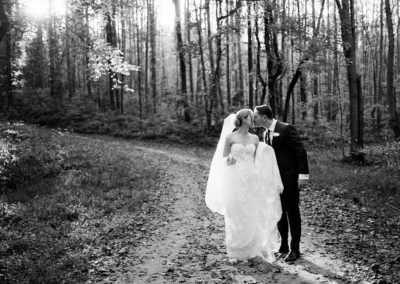 Wedding couple in the woods